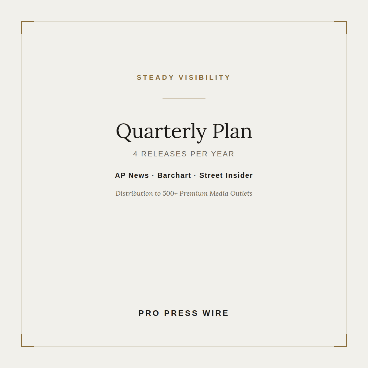 quarterly press release distribution plan schedule overview